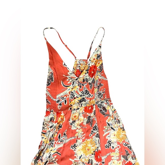 Free People Intimately Through The Vine Printed Maxi Dress Red Pink Combo Sz S - Picture 7 of 12